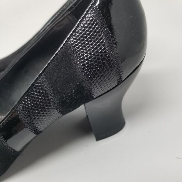 FRANCO SARTO BLACK LEATHER HEELS. SIZE 7.5. - Picture 3 of 16